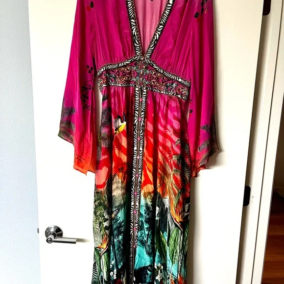 Camilla “Untamed Runaway” Pink Jungle Tiger Maxi Dress - Picture 4 of 10